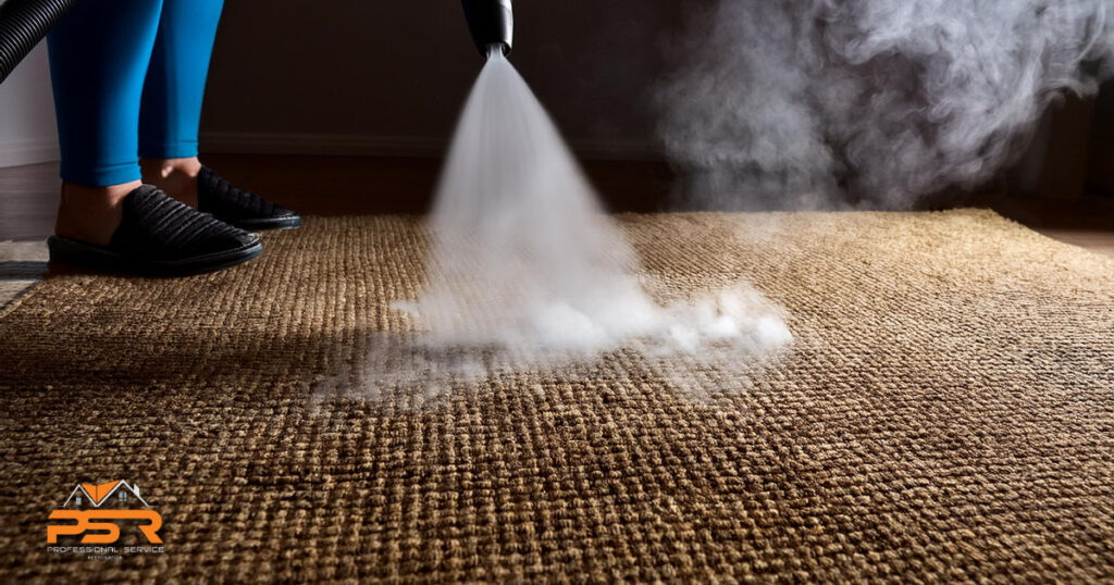 steam cleaning of carpet promoting odor removal